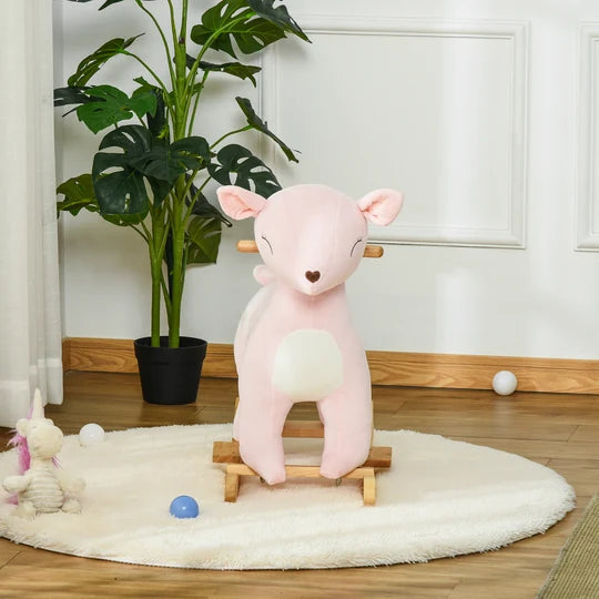 Blush Meadow Plush Deer Rocker