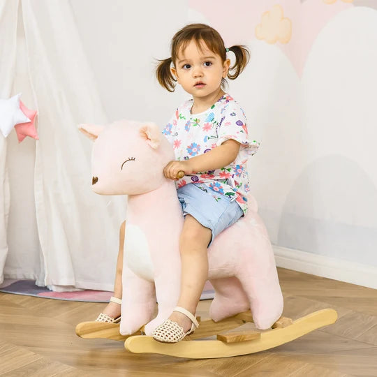 Blush Meadow Plush Deer Rocker