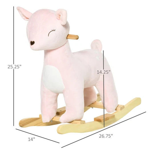 Blush Meadow Plush Deer Rocker