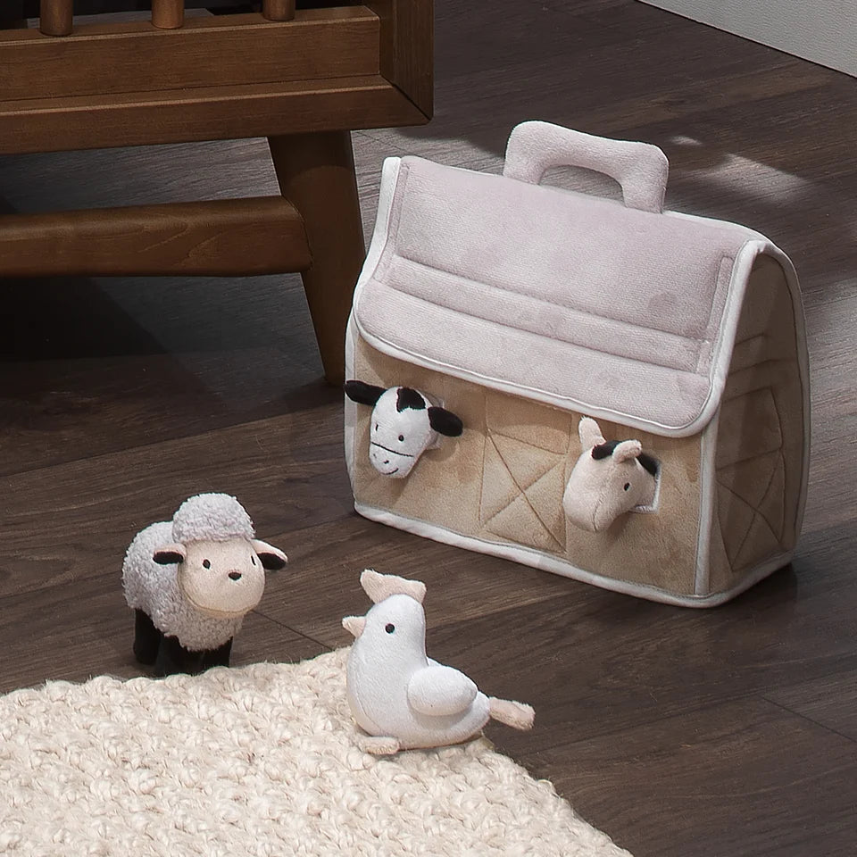 Baby Farm Plush Barn with 4 Stuffed Animals