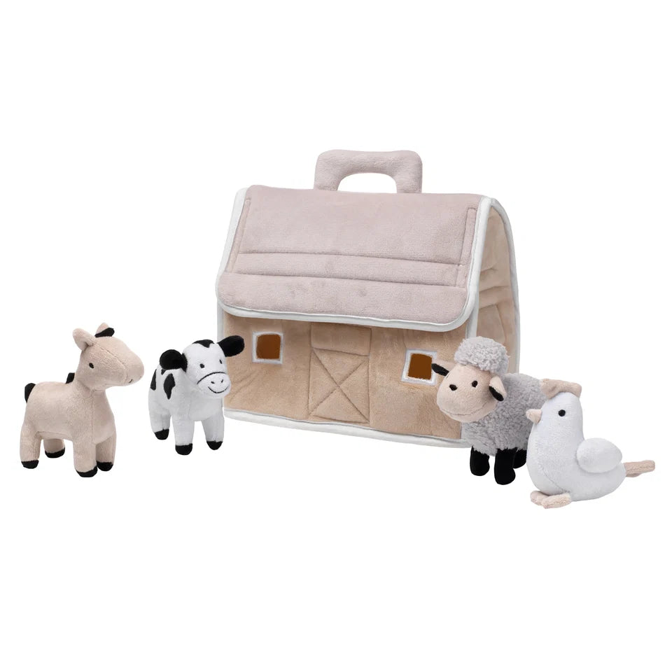 Baby Farm Plush Barn with 4 Stuffed Animals