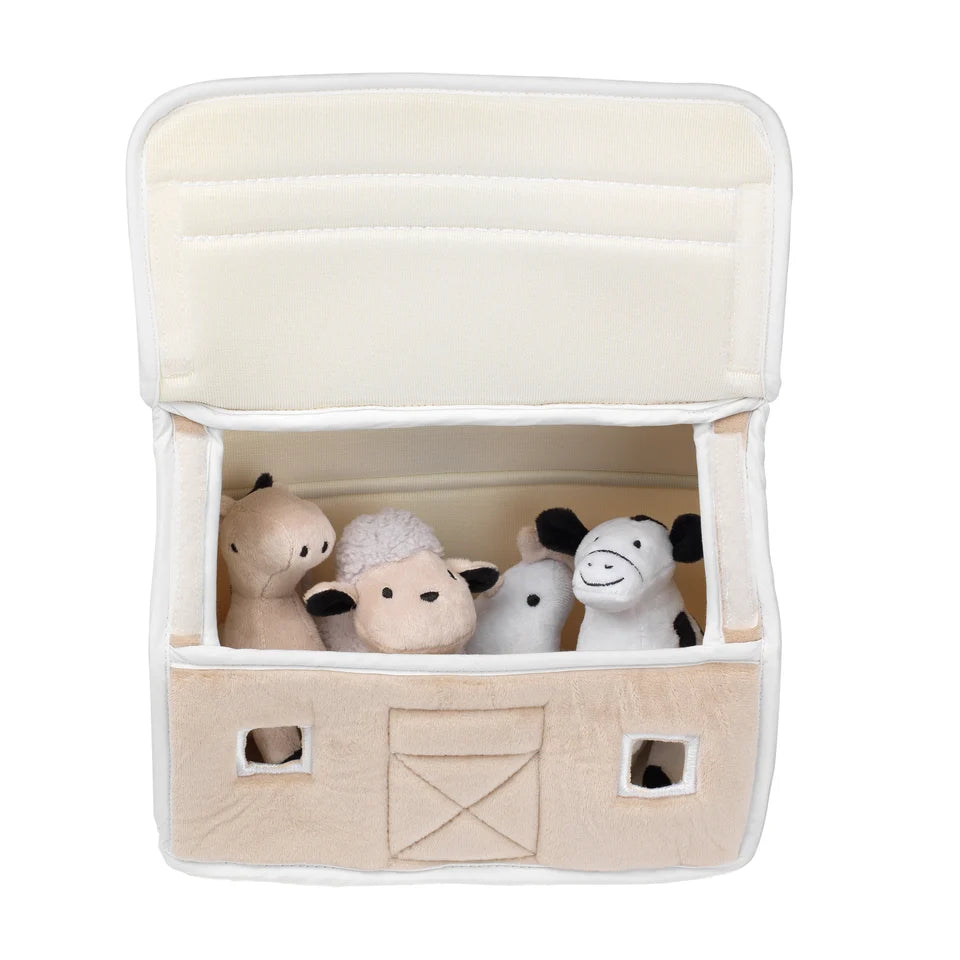 Baby Farm Plush Barn with 4 Stuffed Animals